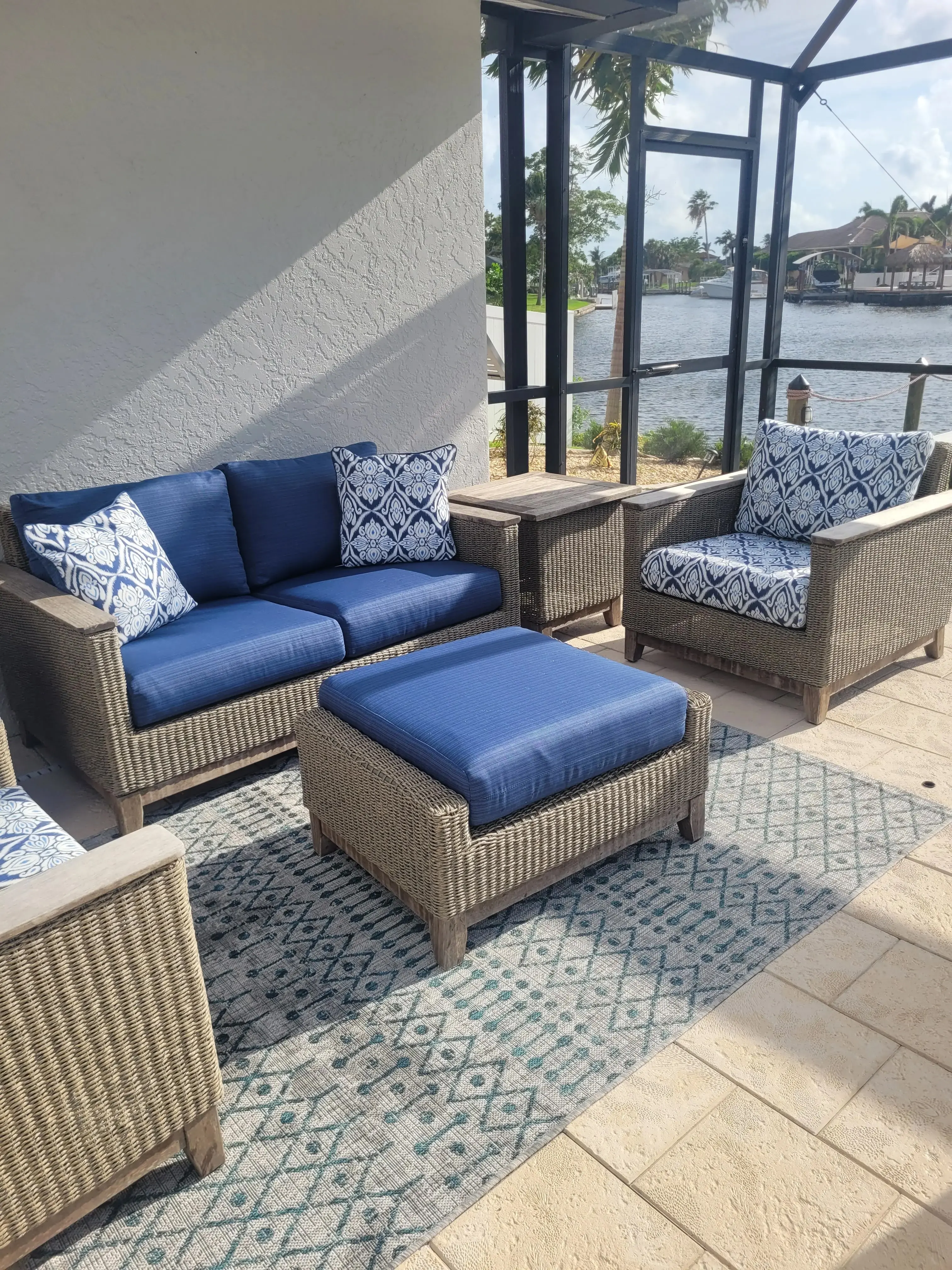 reupholstered patio set